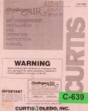 Curtis Challenge Air-Curtis Toledo D-96, Air Compressor Installation Maintenance Instruct and Troubleshoot Manual 1978-D-96-02